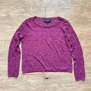 Rag & Bone Hudson Knit Top Size XS Red Pink Multi Crew Neck Long Sleeve